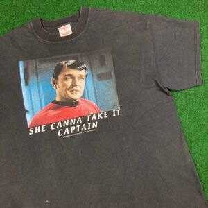 Vintage Star Trek Shirt Mens XL Black 2003 Scotty She Canna Take It Captain Y2K